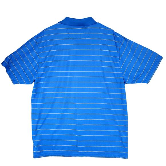 Duke Golf Club Polo Shirt XL Men Stripe Blue White 48x31 Bamboo Poly Breathable - Picture 2 of 11